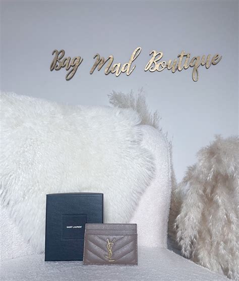 ysl card holder taupe